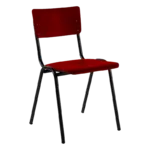 De Valk Model 3394 VIN vintage stapelstoel – Hout & Beits<span> - </span>Roodbruin Gebeitst, Zwart structuur