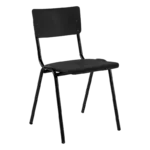 De Valk Model 3394 VIN vintage stapelstoel – Hout & Beits<span> - </span>Zwart gebeitst, Zwart structuur